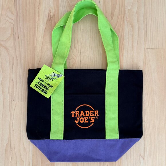 Trader Joe's Mini Tote Halloween mini Tote Bag MULTI. NWT!! Black and Green - Picture 1 of 1